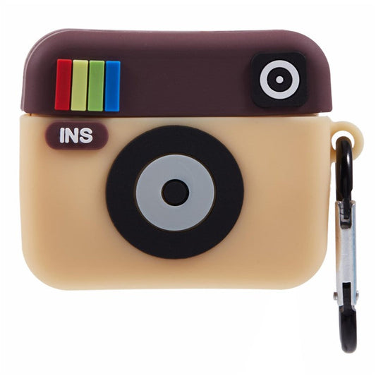 For Apple AirPods Pro Bluetooth Earphones Silicone Cover Instant Camera Protective Case with Carabiner