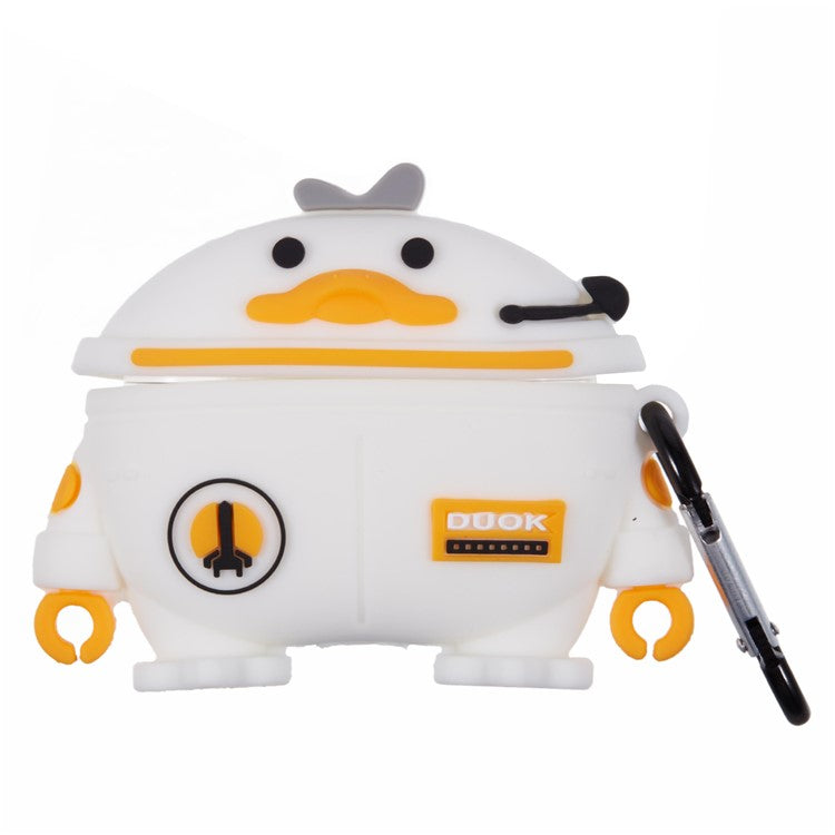 For Apple AirPods Pro Bluetooth Earphones Silicone Cover Space Duck Protective Case with Carabiner