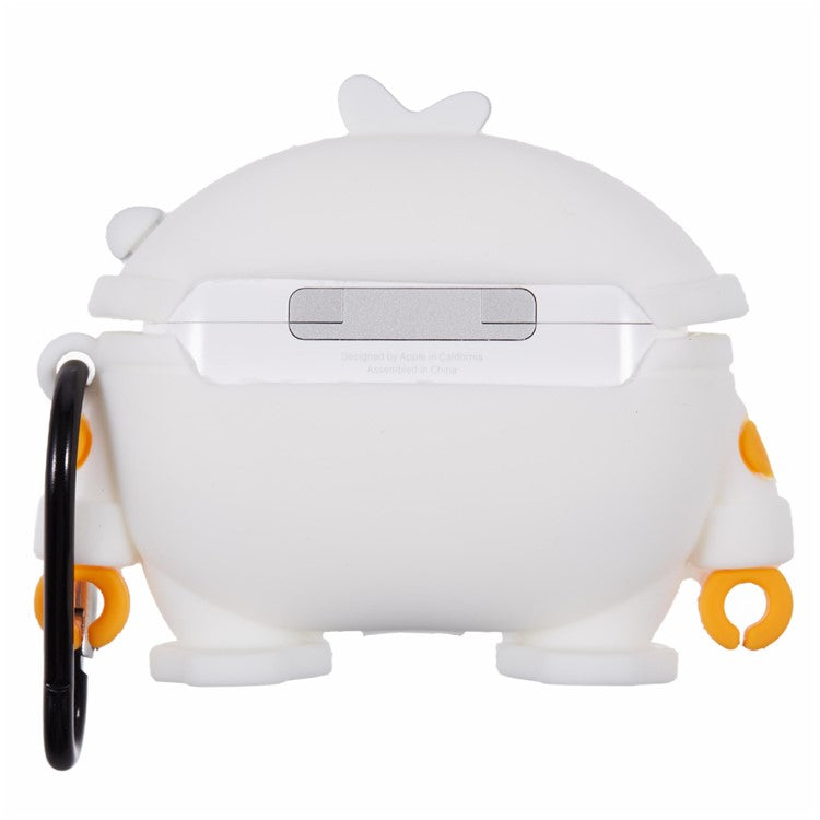 For Apple AirPods Pro Bluetooth Earphones Silicone Cover Space Duck Protective Case with Carabiner