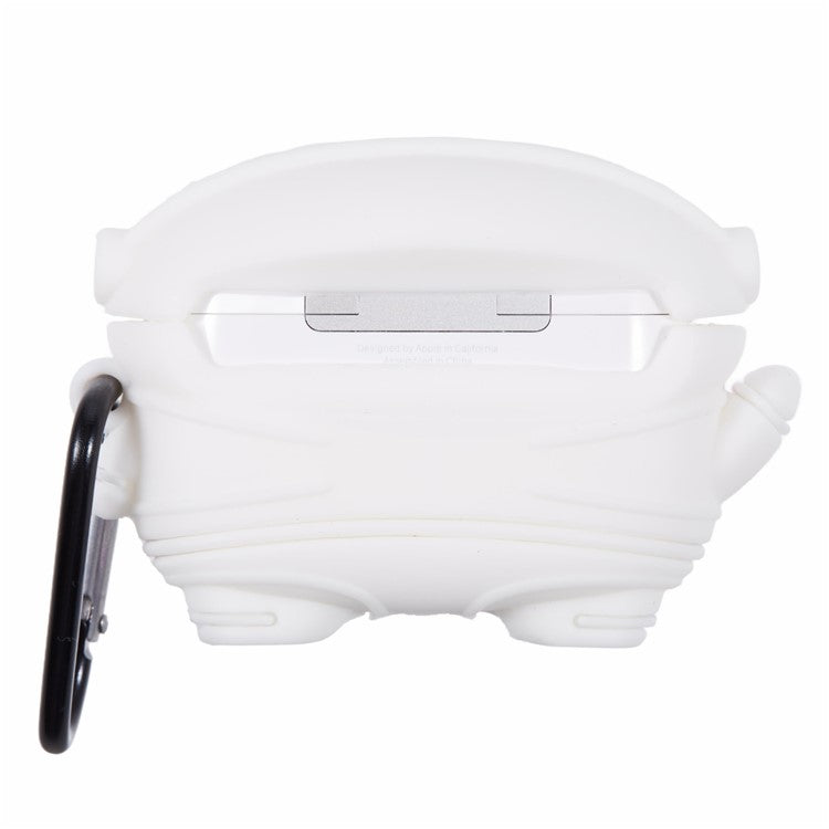 For Apple AirPods Pro Bluetooth Earphones Silicone Cover Astronaut Protective Case with Carabiner