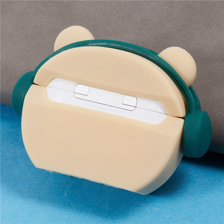 For Apple AirPods Pro Bluetooth Earphones Silicone Cover Headset Bear Protective Case with Carabiner