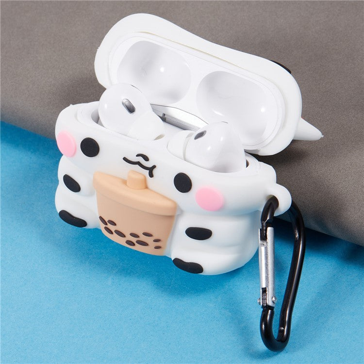 For Apple AirPods Pro Silicone Cover Milk Tea Cow Bluetooth Earphones Protective Case