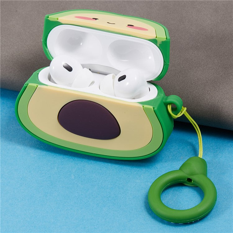 For Apple AirPods Pro Bluetooth Earphones Silicone Cover Cartoon Avocado Protective Case