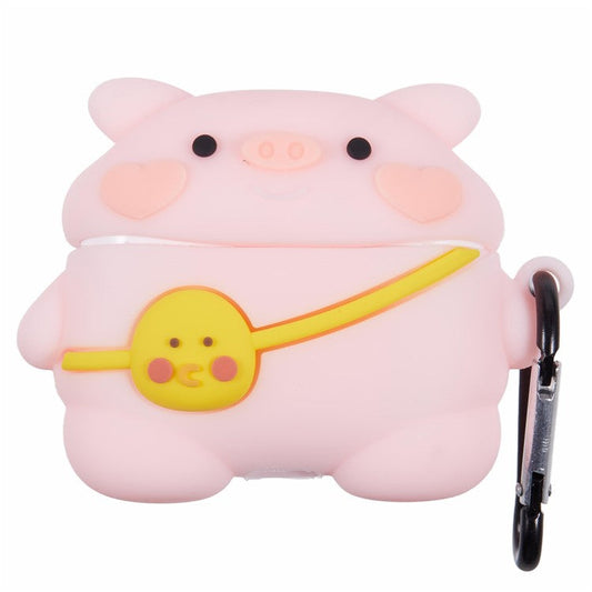 For Apple AirPods Pro Silicone Cover Lovely Cartoon Pig Bluetooth Earphones Protective Case