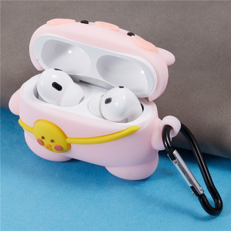 For Apple AirPods Pro Silicone Cover Lovely Cartoon Pig Bluetooth Earphones Protective Case
