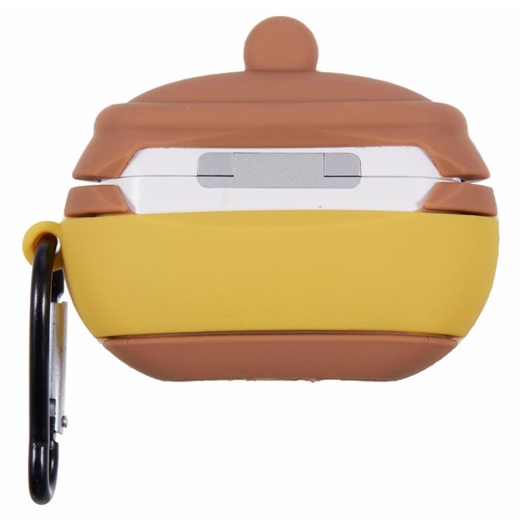 For Apple AirPods Pro Bluetooth Earphones Silicone Cover Honey Pot Protective Case with Carabiner
