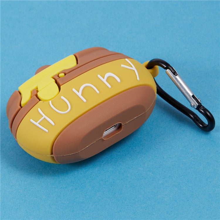 For Apple AirPods Pro Bluetooth Earphones Silicone Cover Honey Pot Protective Case with Carabiner