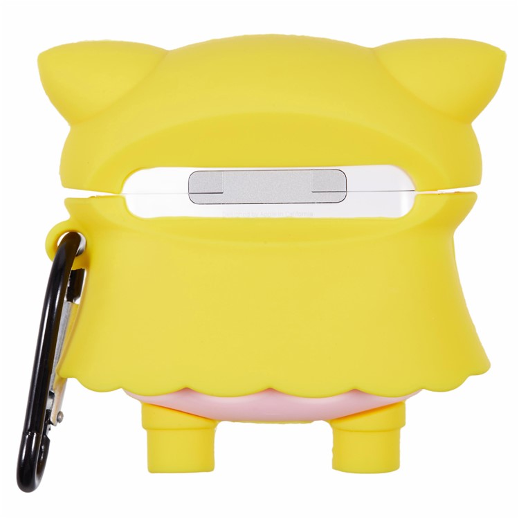 For Apple AirPods Pro Bluetooth Earphones Silicone Cover Raincoat Pig Protective Case with Carabiner