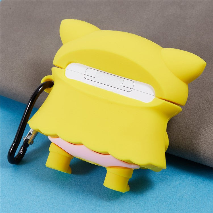 For Apple AirPods Pro Bluetooth Earphones Silicone Cover Raincoat Pig Protective Case with Carabiner