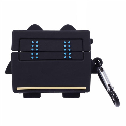 For Apple AirPods Pro Bluetooth Earphones Silicone Cover Black Robot Protective Case