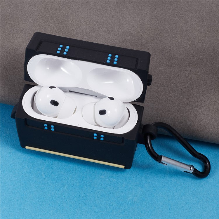 For Apple AirPods Pro Bluetooth Earphones Silicone Cover Black Robot Protective Case