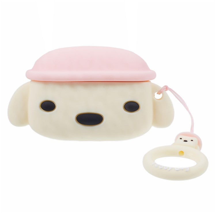 For Apple AirPods Pro Bluetooth Earphones Silicone Cover Teddy Protective Case - Beige