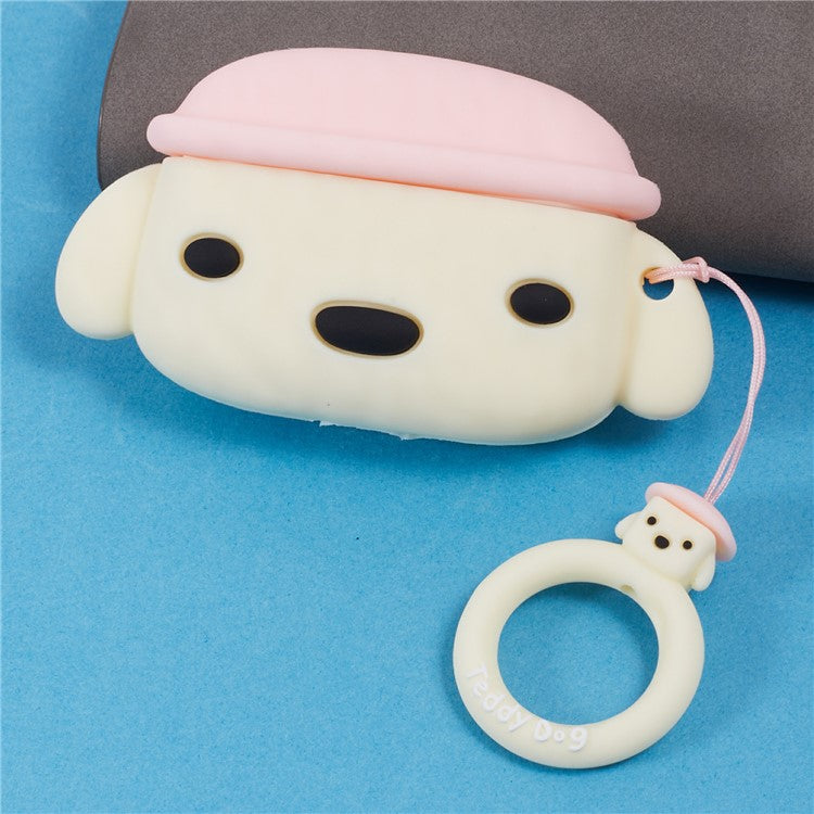 For Apple AirPods Pro Bluetooth Earphones Silicone Cover Teddy Protective Case - Beige