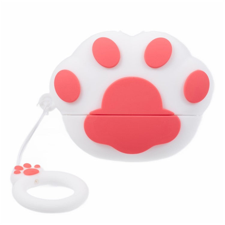 For Apple AirPods Pro Bluetooth Earphones Silicone Cover Cat Claws Protective Case - White