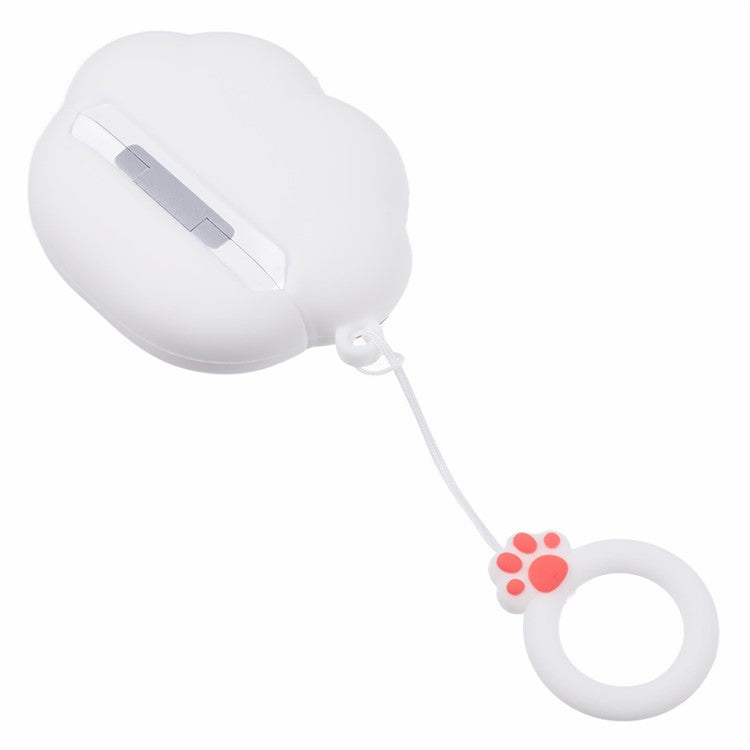 For Apple AirPods Pro Bluetooth Earphones Silicone Cover Cat Claws Protective Case - White