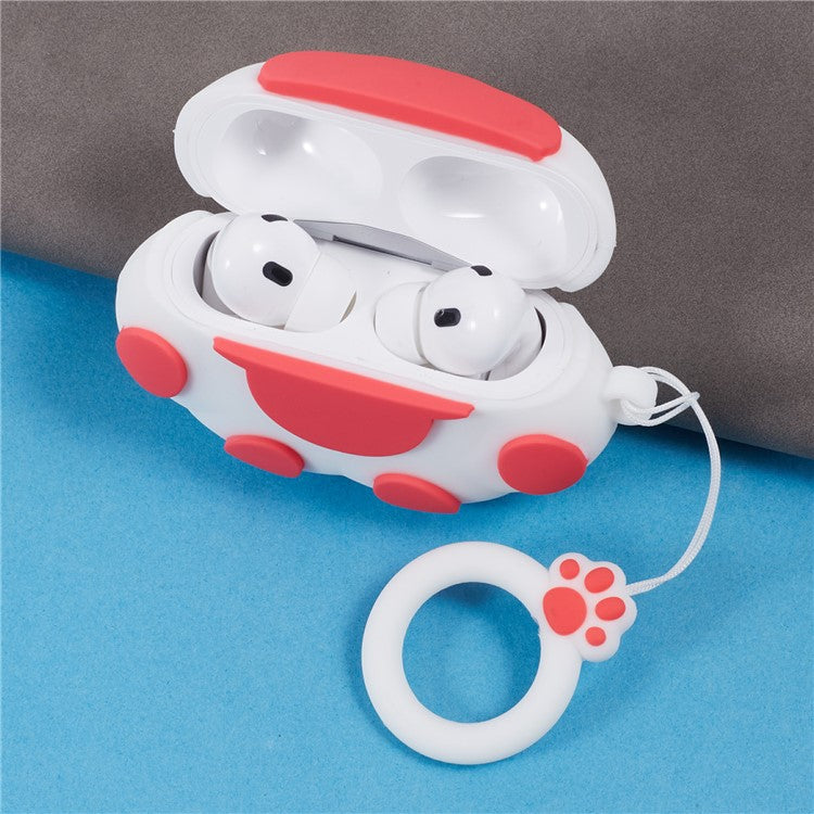 For Apple AirPods Pro Bluetooth Earphones Silicone Cover Cat Claws Protective Case - White