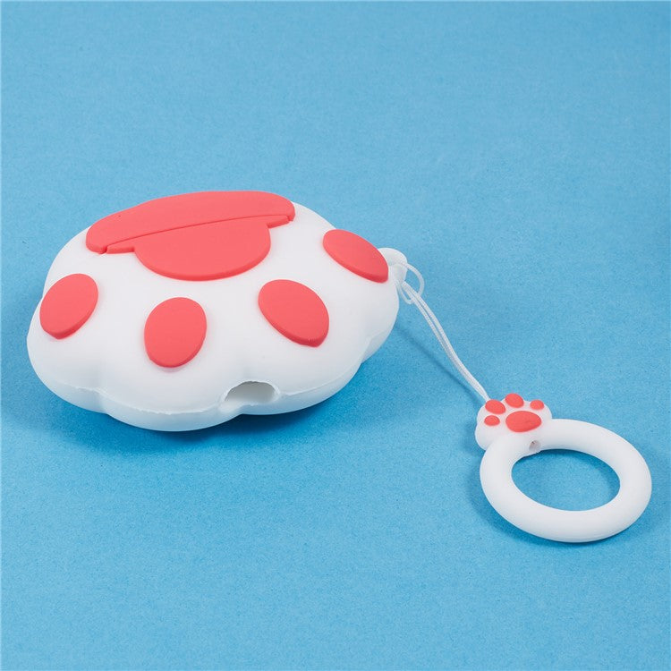 For Apple AirPods Pro Bluetooth Earphones Silicone Cover Cat Claws Protective Case - White
