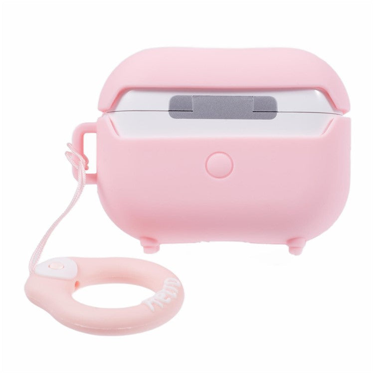 For Apple AirPods Pro Bluetooth Earphones Silicone Cover Speaker Shape Protective Case - Pink