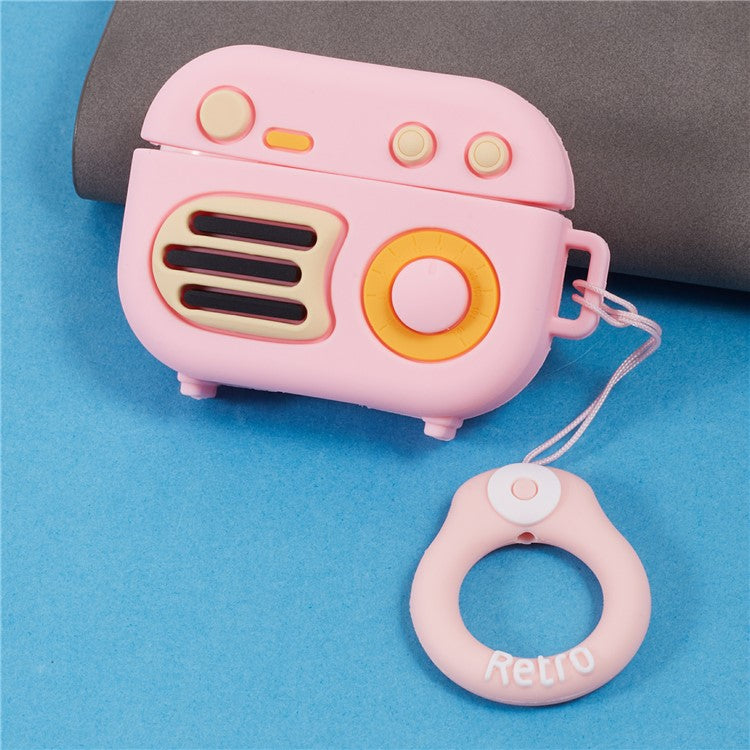 For Apple AirPods Pro Bluetooth Earphones Silicone Cover Speaker Shape Protective Case - Pink