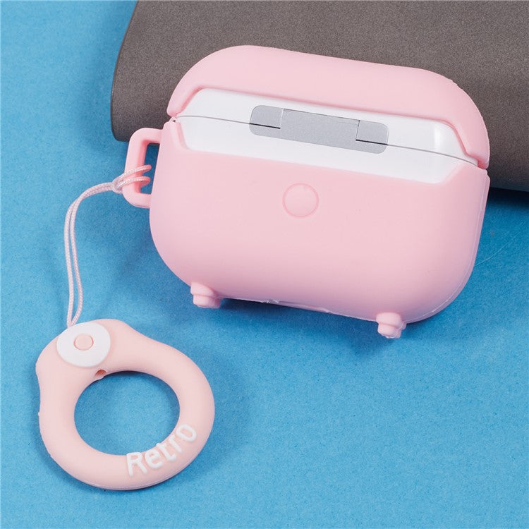 For Apple AirPods Pro Bluetooth Earphones Silicone Cover Speaker Shape Protective Case - Pink