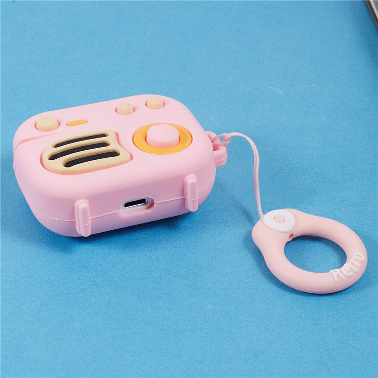 For Apple AirPods Pro Bluetooth Earphones Silicone Cover Speaker Shape Protective Case - Pink