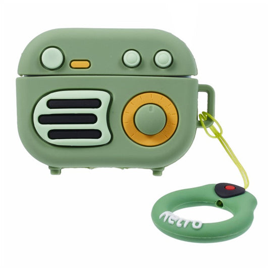 For Apple AirPods Pro Bluetooth Earphones Silicone Cover Speaker Shape Protective Case - Green