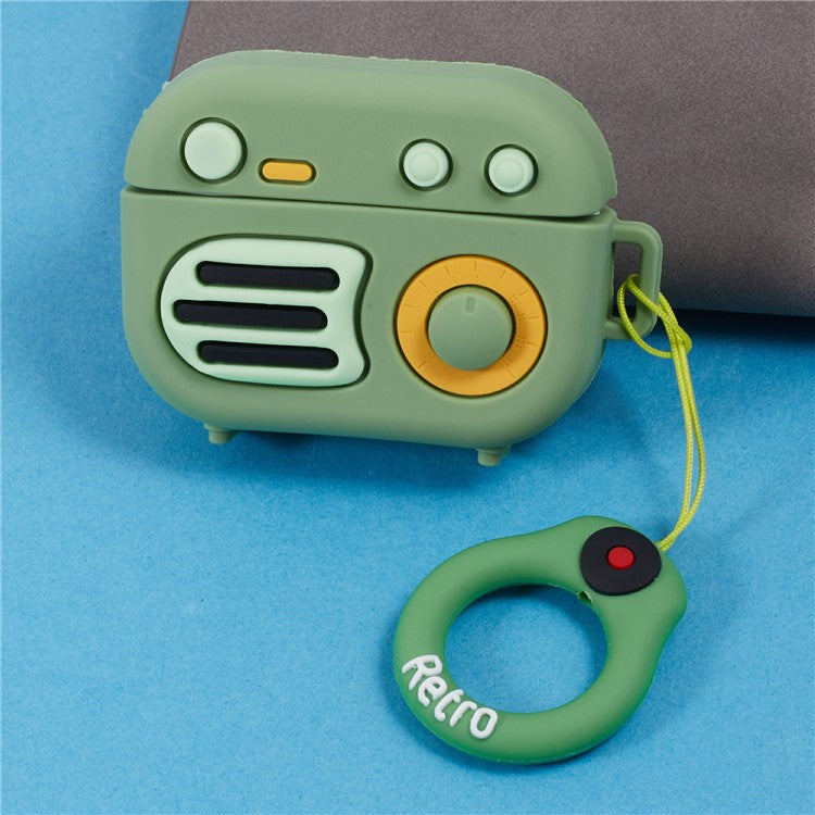 For Apple AirPods Pro Bluetooth Earphones Silicone Cover Speaker Shape Protective Case - Green