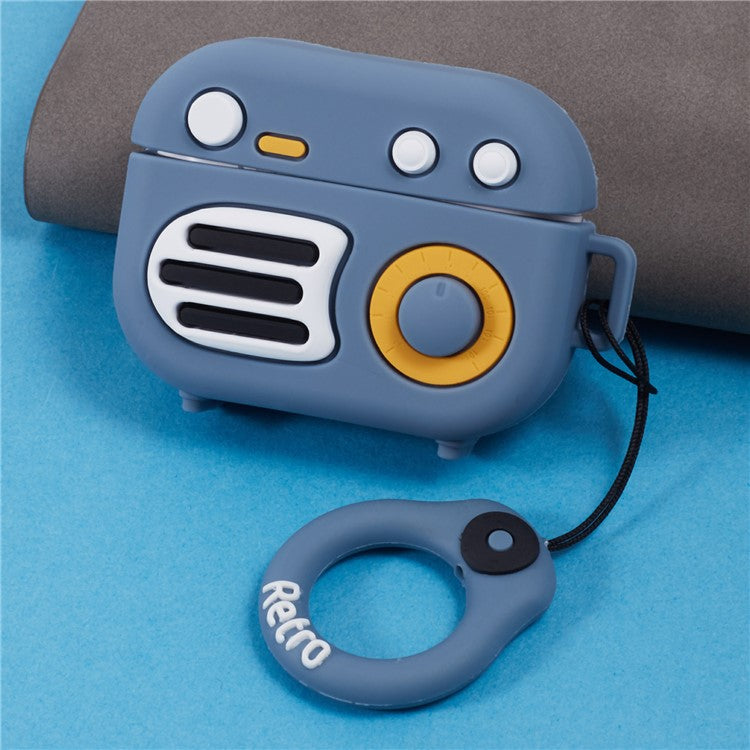 For Apple AirPods Pro Bluetooth Earphones Silicone Cover Speaker Shape Protective Case - Blue