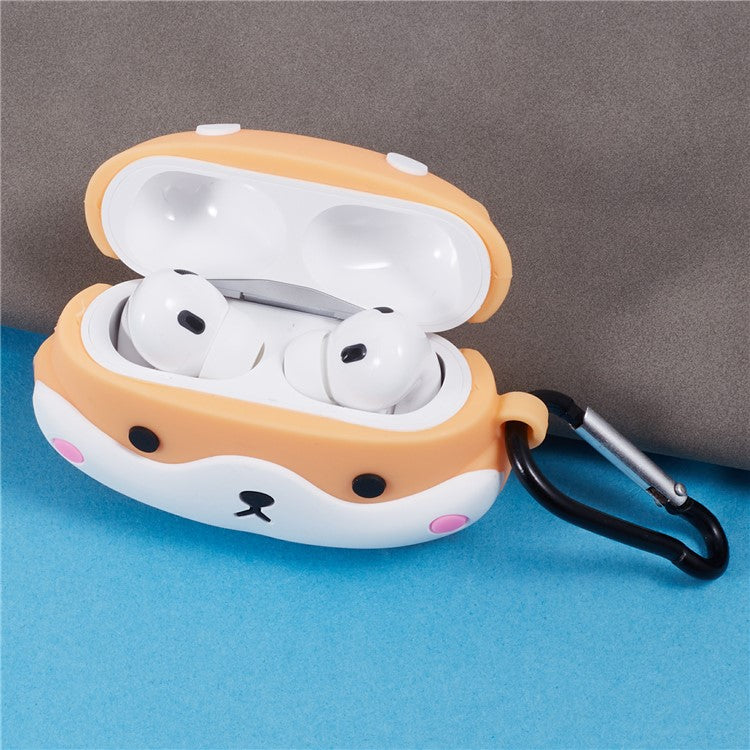 For Apple AirPods Pro Bluetooth Earphones Silicone Cover Shiba Inu Shape Protective Case