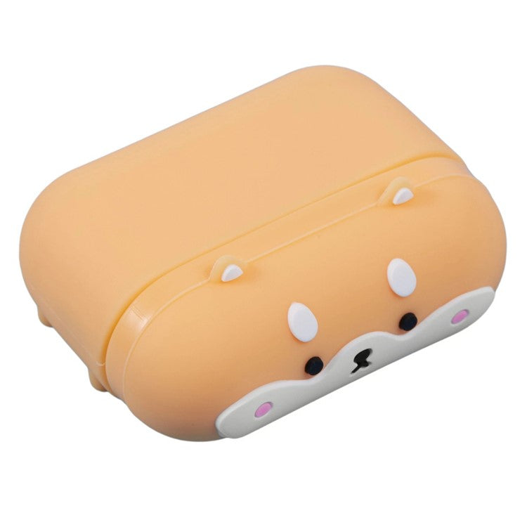For Apple AirPods Pro Silicone Case Shiba Inu Design Bluetooth Earphone Cover with Carabiner