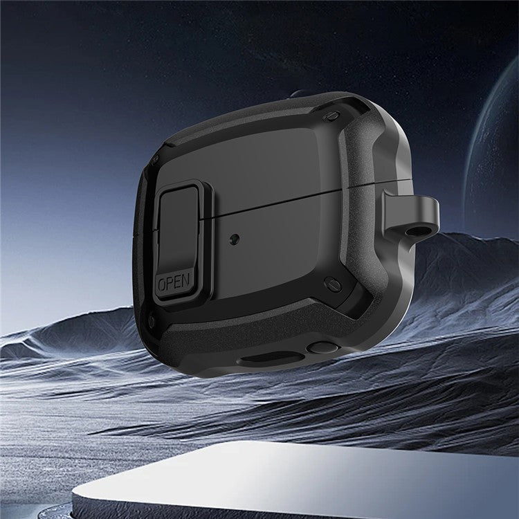 For Samsung Galaxy Buds3 / Buds3 Pro Bluetooth Earphone Cover TPU+PC Anti-Drop Case with Buckle - Green