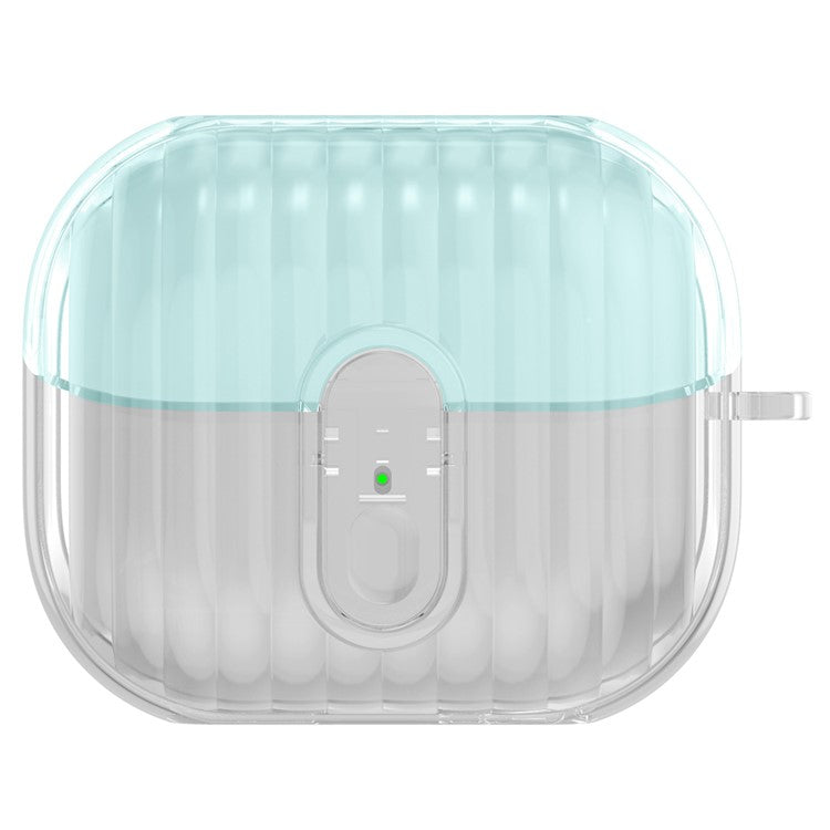 For Samsung Galaxy Buds3 Case Anti-Scratch Bluetooth Earbuds Protective Cover with Lock - Clear Blue / Clear