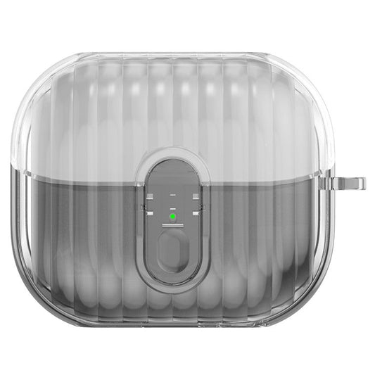 For Samsung Galaxy Buds3 Case Anti-Scratch Bluetooth Earbuds Protective Cover with Lock - Clear / Clear Black