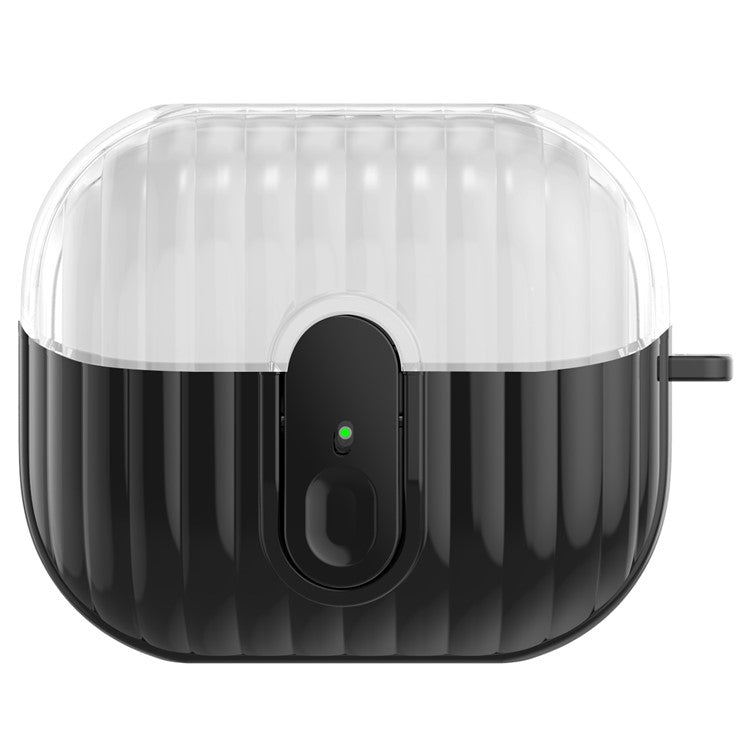 For Samsung Galaxy Buds3 Case Anti-Scratch Bluetooth Earbuds Protective Cover with Lock - Clear / Black