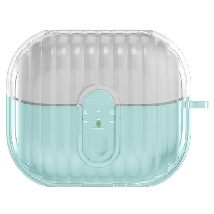 For Samsung Galaxy Buds3 Case Anti-Scratch Bluetooth Earbuds Protective Cover with Lock - Clear / Clear Blue