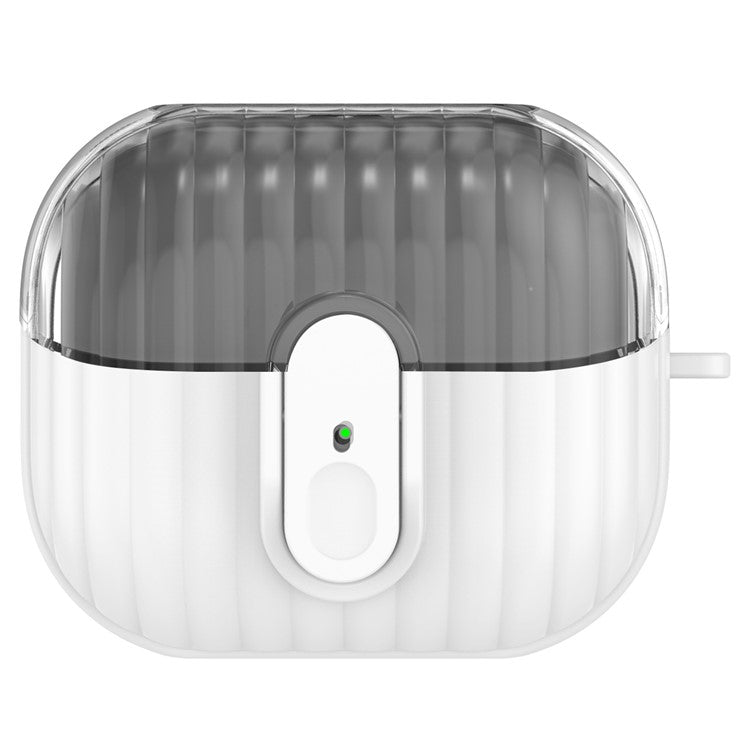 For Samsung Galaxy Buds3 Case Anti-Scratch Bluetooth Earbuds Protective Cover with Lock - Clear Black / White