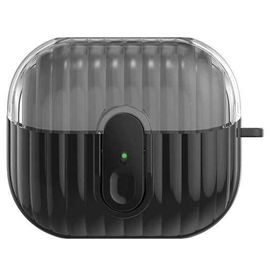 For Samsung Galaxy Buds3 Case Anti-Scratch Bluetooth Earbuds Protective Cover with Lock - Clear Black / Black