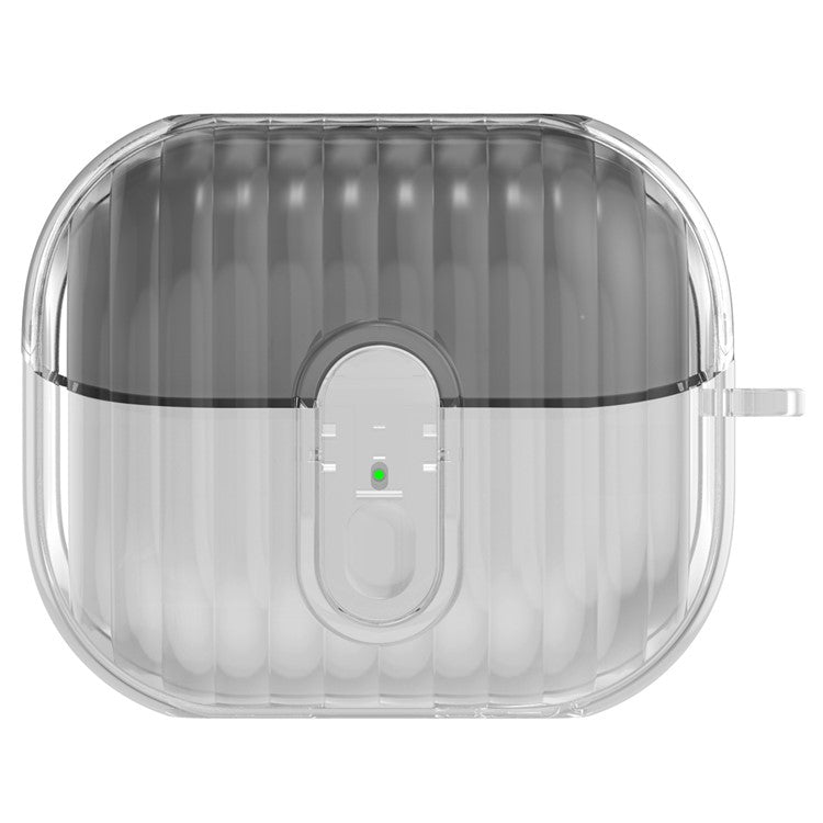 For Samsung Galaxy Buds3 Case Anti-Scratch Bluetooth Earbuds Protective Cover with Lock - Clear Black / Clear