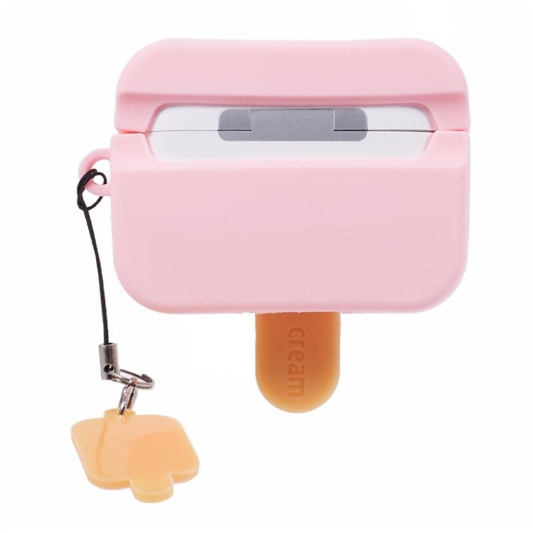 For Apple AirPods Pro Silicone Case Ice Cream Design Bluetooth Earphone Cover - Pink