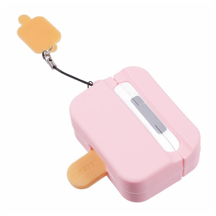 For Apple AirPods Pro Silicone Case Ice Cream Design Bluetooth Earphone Cover - Pink