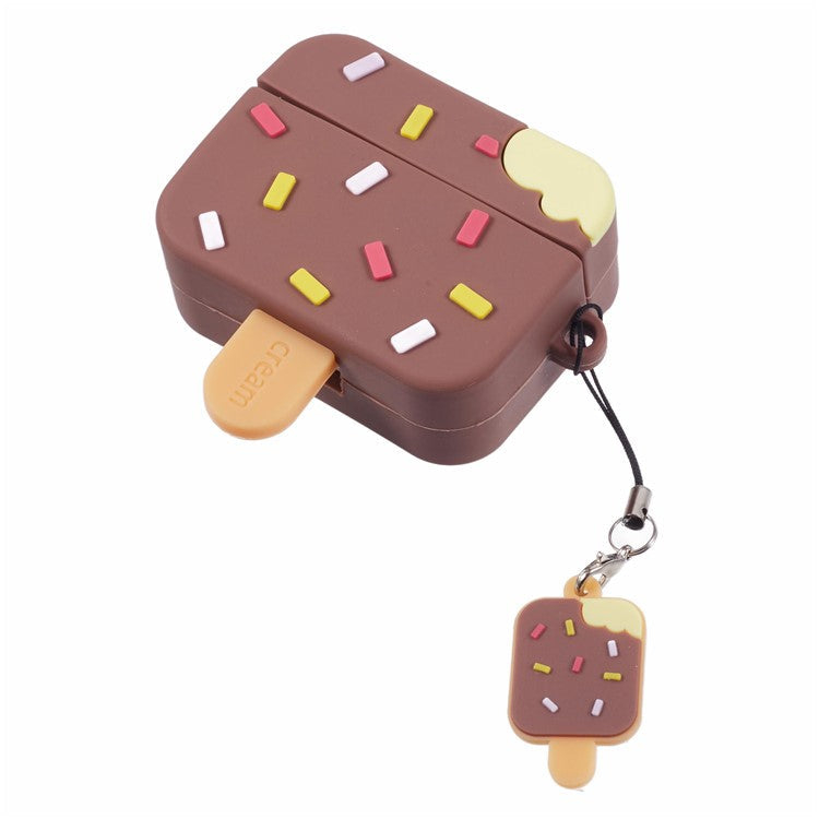 For Apple AirPods Pro Silicone Case Ice Cream Design Bluetooth Earphone Cover - Coffee