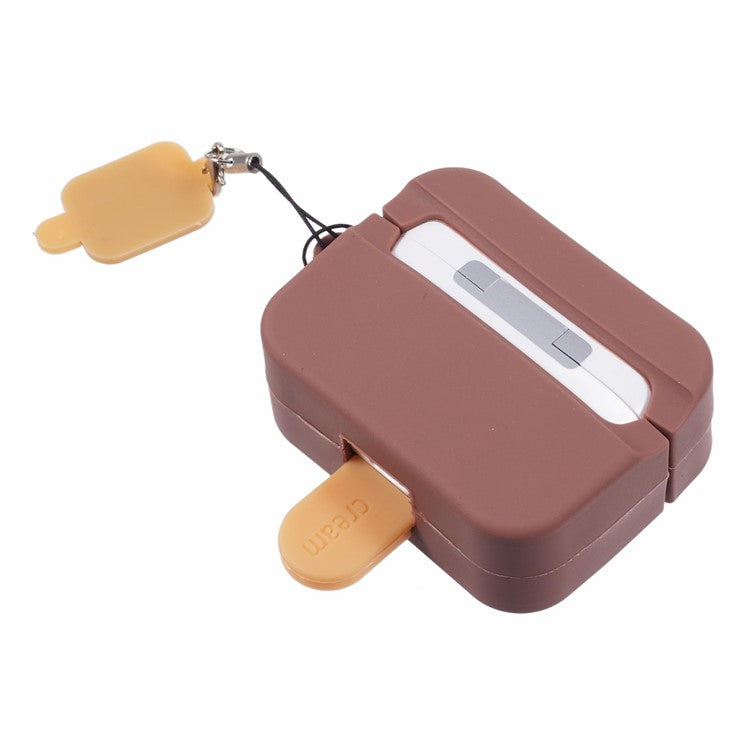 For Apple AirPods Pro Silicone Case Ice Cream Design Bluetooth Earphone Cover - Coffee