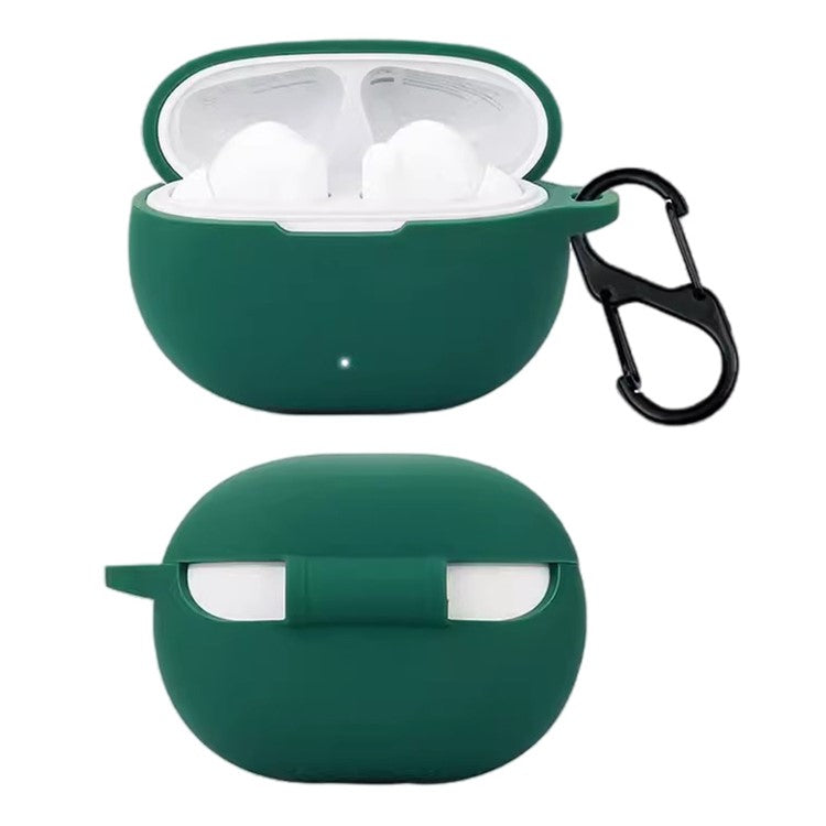 For Honor LCHSE X7i Case Bluetooth Earphone Silicone Cover with Anti-Lost Buckle - Blackish Green