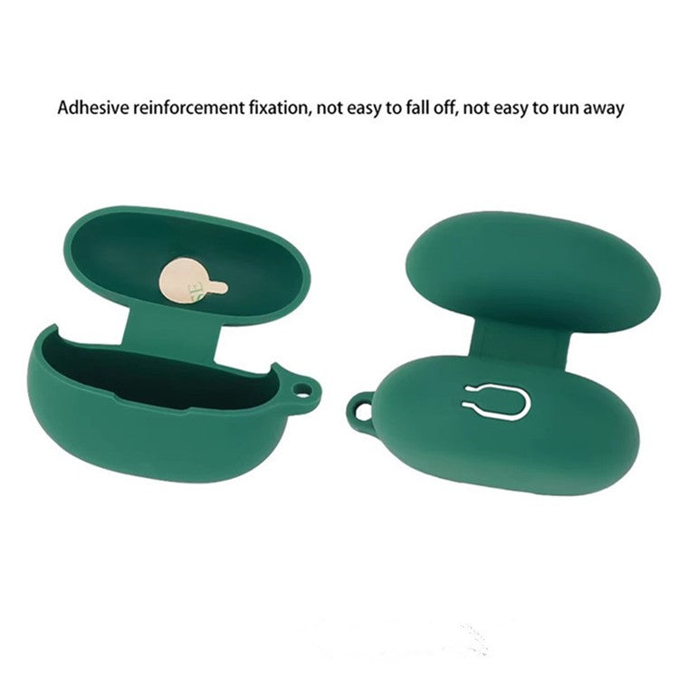 For Honor LCHSE X7i Case Bluetooth Earphone Silicone Cover with Anti-Lost Buckle - Matcha Green