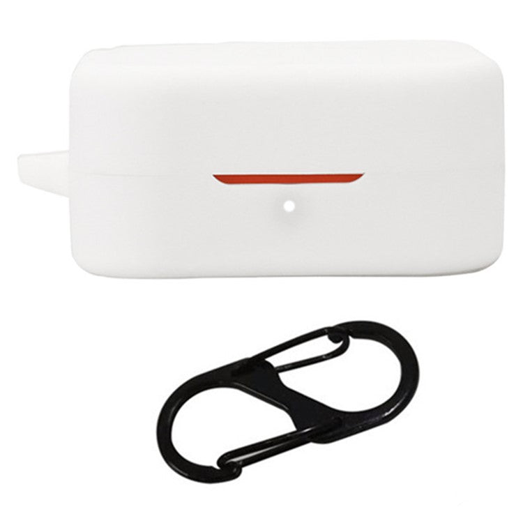 For Nothing CMF Buds Pro 2 Case Bluetooth Earphone Silicone Cover with Anti-Lost Buckle - White