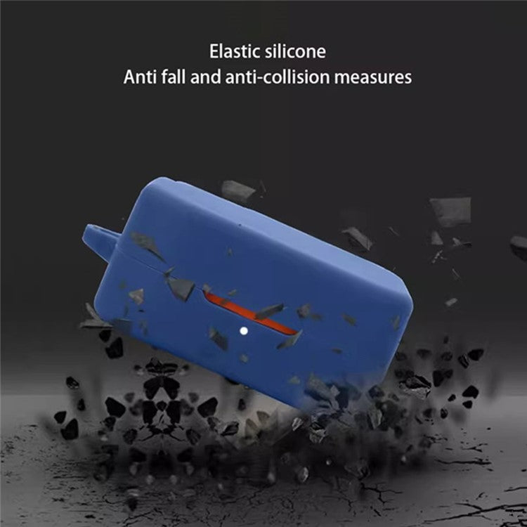 For Nothing CMF Buds Pro 2 Case Bluetooth Earphone Silicone Cover with Anti-Lost Buckle - Black