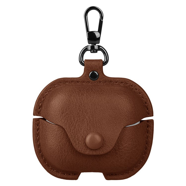 For Samsung Galaxy Buds3 Protective Case Leather+PC Earphone Cover - Brown