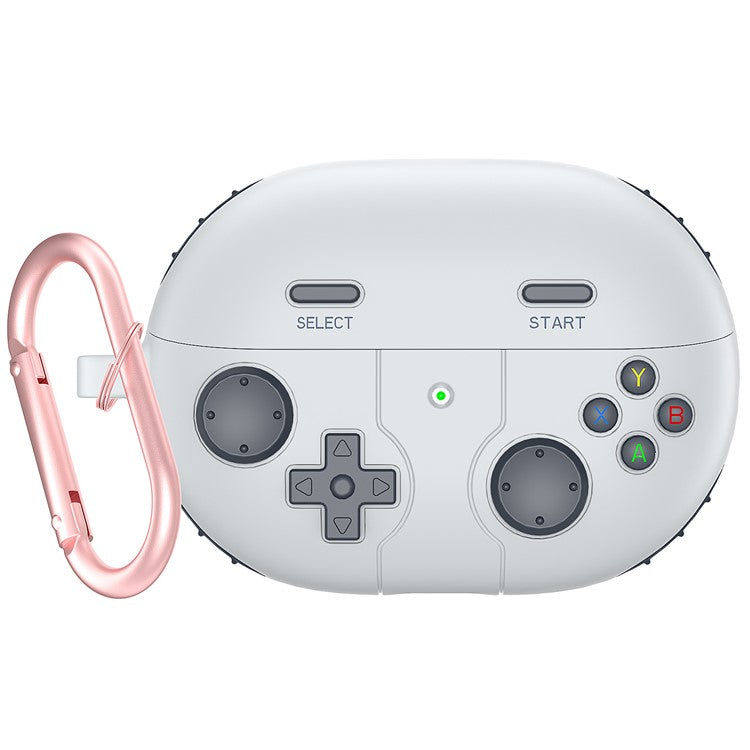 For Huawei Freebuds Pro 3 Case Game Console Design Liquid Silicone Earbuds Cover with Carabiner - Light Grey