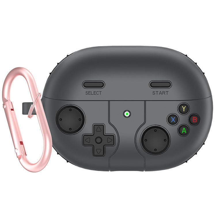 For Huawei FreeBuds Pro 3 Case Game Console Design Liquid Silicone Earbuds Cover with Carabiner - Dark Grey