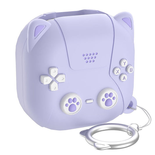 For Samsung Galaxy Buds Live / Buds Pro / Buds2 / Buds2 Pro / Buds FE Case Cute Cat Liquid Silicone Earphone Cover - Light Purple